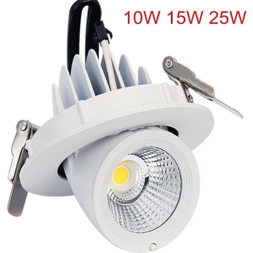 10W 15W 25W Dimmable LED Trunk COB Ceiling light 360 Degree Rotation recessed led Indoor Light for Foyer AC110 220V + Driver