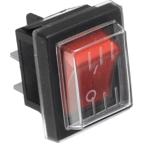 1PC 36x29mm 250V SPST 4 Pin Waterproof Rocker Switch For Industrial Vacuum Cleaners Water Absorption With Cover