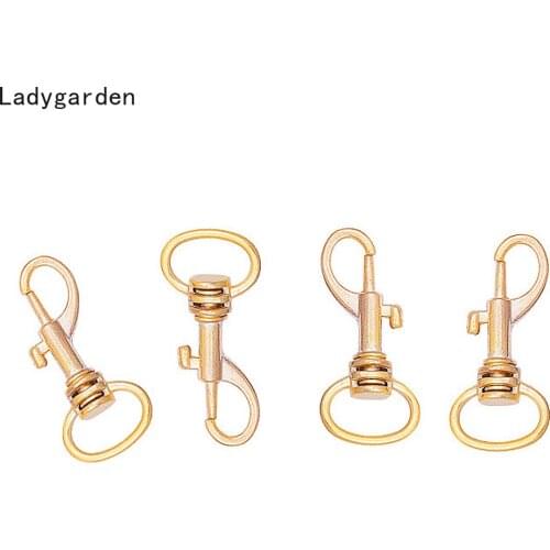 10PCS Vintage Metal Ring Carabiner for Luggage Bags Dog Buckle Snap Hook Bag Hanger Clasp DIY Sewing Tool Accessories