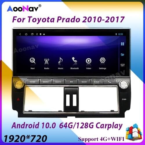 12.3 Inch Android 10.0 Car Multimedia Player Radio For Toyota Prado 2010-2017 Audio GPS Navigation Stereo Receiver Head Unit
