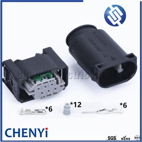 2 sets 6 pin female or male 0.6 mm car Accelerator Pedal Connector plug 1-967616-1 7M0973119 For BENZ BMW Throttle Valve Sensor