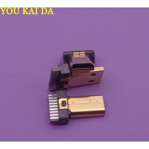 2pcs/lot Gold-plating USB Male Plug Jack HDMI-compatible Connectors socket with PCB Plug charging port replacement