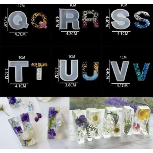 26 Pcs/set Crystal Epoxy English Letters Alphabet Silicone Mould DIY Handmade Jewelry Creative Pendant Model UV Mold Dropship