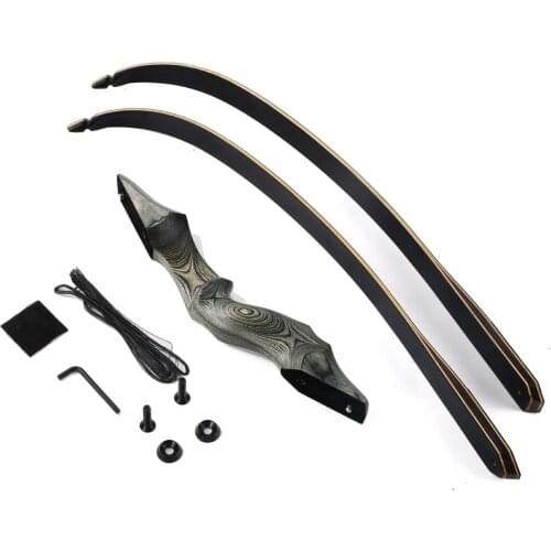 30-50bls 60 Inch Archery Black Hunter Recurve Bow Left Right Hand Glassfiber Sheet Lamination Process for Hunting Shooting Bow