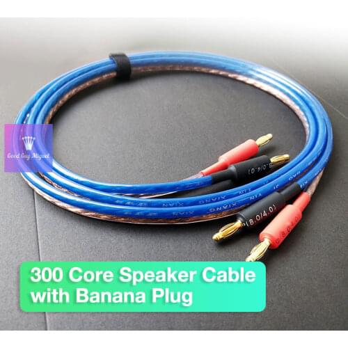 300 Core Hi Fi Speaker Cable for Audiophile Speaker Cord Wire High End 4mm Banana Plug Connector for Amp Hi End (Single Cable)