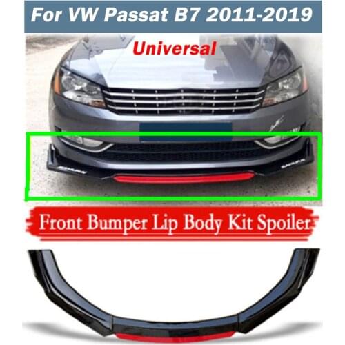 4pcs Front Bumper Spoiler Protector Plate Lip Body Kit Chin for Volkswagen VW Passat B7 2011-2019