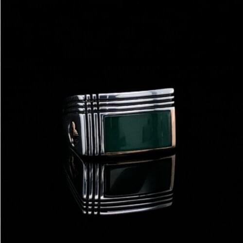 925K Agate Gemstone Silver Ring Ottoman Rings Authentic Sterling Silver Antique Turkish Master Hand Ring Mens Rustic Accesory