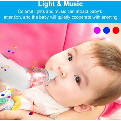 Anti-backflow Nasal Aspirator Rechargeable Electricthree-stage Suction Music Light Baby Clean Nose Health Care Accessories