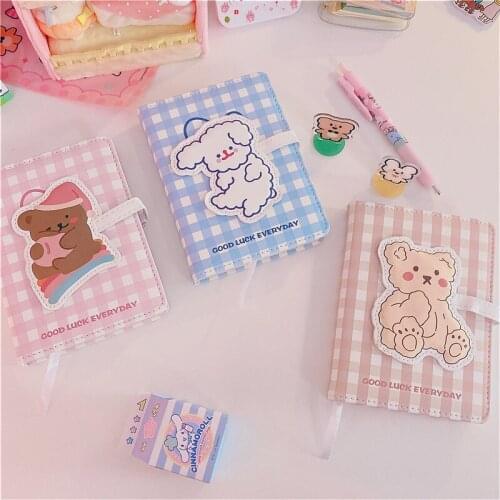 Yisuremia A5 A6 Lovely Dog Bear PU Notebook Agenda Journals Monthly Planner Diary Notepad Color Pages Kawaii School Stationery