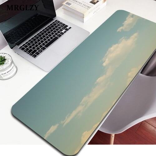 Vime Large Writing Desk Mats Laptop Mouse Mat Kawaii Mouse Pad Cute Romantic sky clouds Gaming Deskpad Office Home Gamer 29x25CM