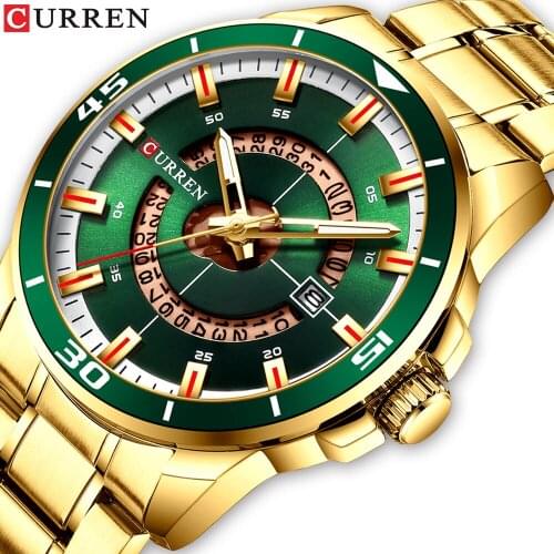 CURREN Gold Steel Watch Men Watches Quartz Date Clock Male Top Brand Luxury Business Watch Men Casual Style Relogio Masculino