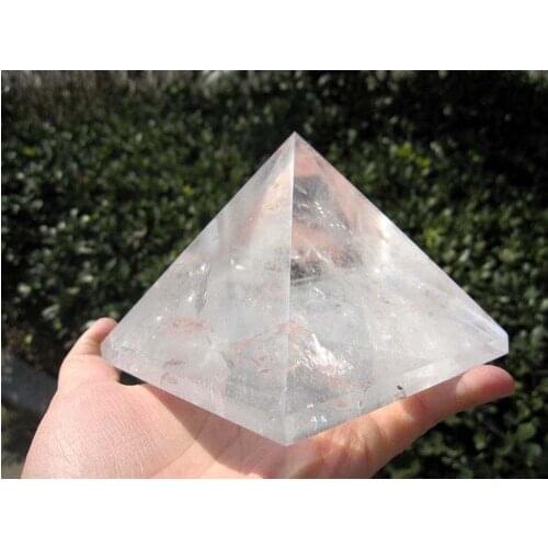 Clear Quartz Natural Mined crystal pyramid Carving Healing 2.17lb