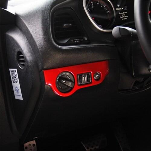 For Dodge Challenger 2015-2020 Car Headlight Switch Button Decorative Sticker Replacement Switch Knob Frame Cover