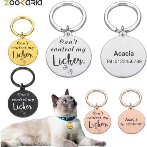 Customized Dog Collar Personalized Dog Plates Keychain Engraveding Pet ID Tag Name For Cat Puppy Collar Pendant Pet Accessories