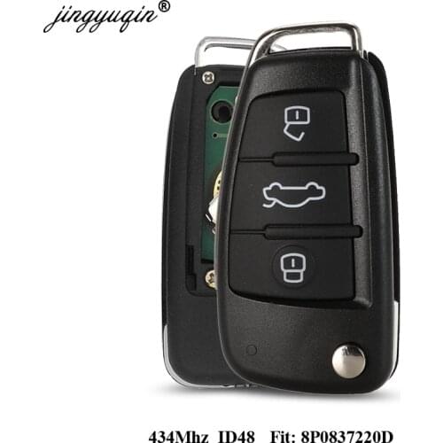 Jingyuqin Car Remote Key for Audi A3 S3 A4 S4 TT 434MHz ID48 8P0837220D 8X0837220D 220D 2005-2013