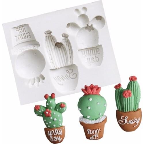 Cactus Succulents Chocolate Mold Fondant Cake Silicone Mould Clay Moulds Silicone Mold Bakin Baking Resin Silicone Rubber PRZY