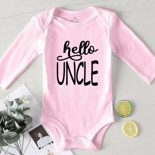 Bodysuit for Babies Printing Hello Uncle Cotton Newborn Boy Winter Jumpsuits Boy Clothing New Born Baby Autumn Jumpsuit