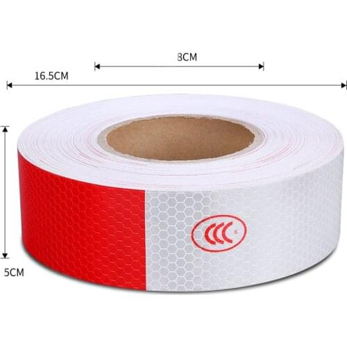 Red White Car Reflective Stickers Warning Strip Truck Auto supplies Night Driving Safety Sticker Free Shipping