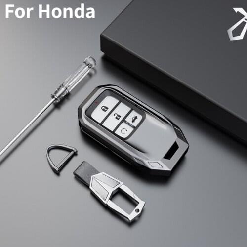 Mutips 2020 New Zinc Alloy Key Cover Case For Honda CRV Odyssey Accord 2013-2017 Car Shell Key Protection keychain Accessories