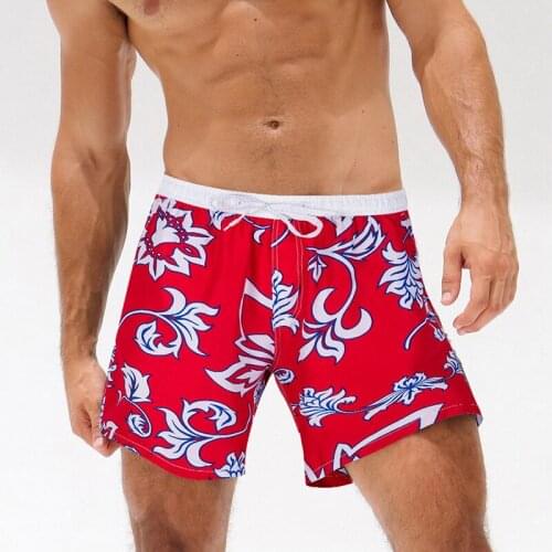 Men Beach Board Shorts Floral Printing Quick Dry Swimwear Sportswear Swimming Bottoms Surfing Shorts Bathing Suit Swimsuits Male