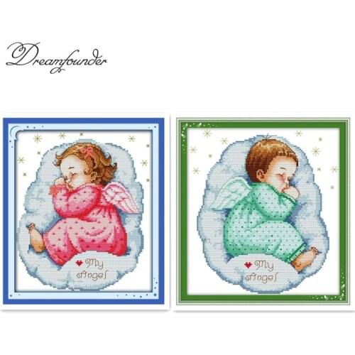 A sleep angel baby cross stitch kits people 14ct 11ct embroidery sewing patterns kit DIY handmade needlework decor plus