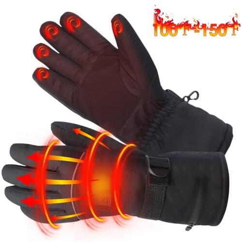 Rechargeable Electric Heated Gloves,Men Women Waterproof Insulated Sports&Outdoors Climbing Hiking Skiing Heated Gloves