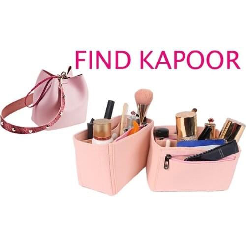 For FK Bucket Toiletry Storage Bag Felt Makeup Bag Organizer Insert Bag Organizer Insert Multi-functional Travel Cosmetic Bag