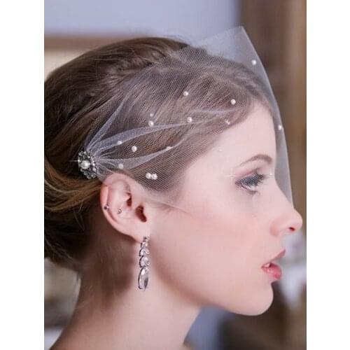 BABEYOND Veil Fascinator Headband Vintage Veil Headband Tea Party Fascinator Veil for Women Bridal Wedding Veil for Women