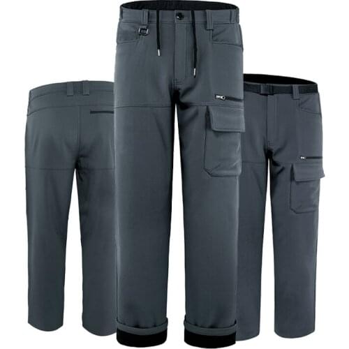 QSuper Camping&Hiking Three Seasons Mens Pants Lining Fleece Warm Pant Military Solid Outdoor Casual High Quality Pant Clothing