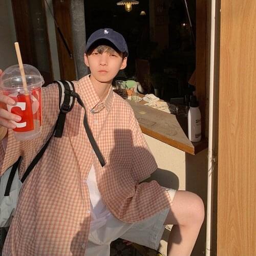 Shirts Mens Half-sleeved Large Sized New Plaid Cool For Summer Streetwear Tidal Current College Couples Youth Recommend Best