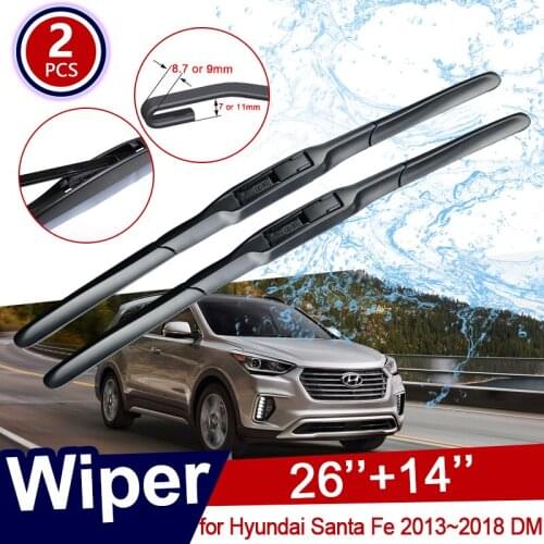 Car Wiper Blade for Hyundai Santa Fe 2013~2018 DM IX45 Windscreen Windshield Wipers Car Accessories j Hook 2014 2015 2016 2017