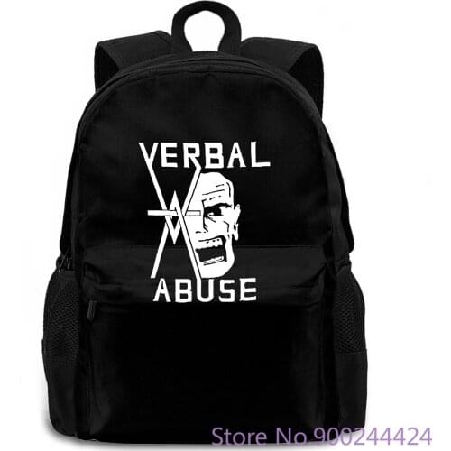 Verbal Abuse - VA Logo Black - BRAND NEW - Punk Rock New Cool women men backpack laptop travel school adult student