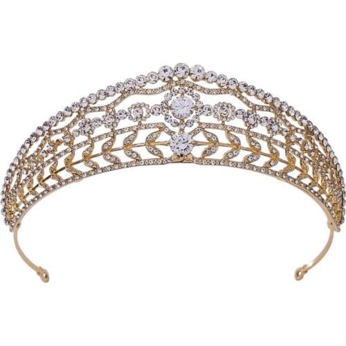 Gorgeous Zircon Rhinestone Tiaras Bridal Headdress Princess Headbands Party Wedding Crown Hair Jewelry Accessories