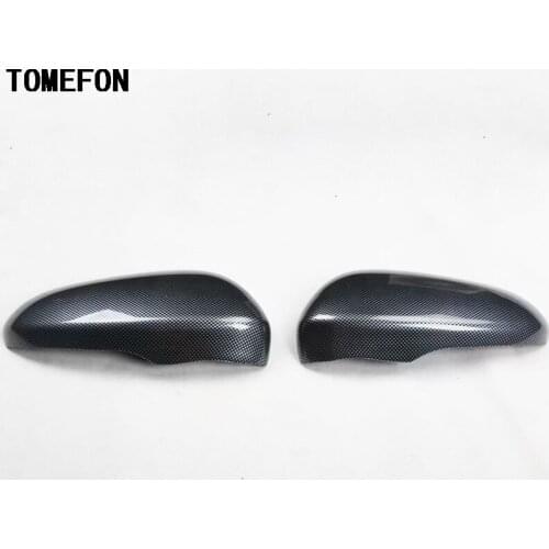 TOMEFON For Ford Mondeo 2017 ABS Carbon Fiber Wood Special Color Side Door Rearview Mirror Cover Cap Trim Exterior Styling