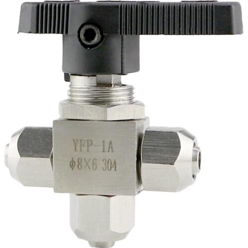 Fit 6/8/10/12mm OD PU Tube Hose Quick Tee 3 Ways Ball Valve 304 Stainless Stel 915 PSI Water Gas Fuel Oil Pneumatic