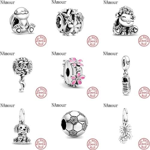 925 Sterling Silver white openwork musical daisy clip patti sheep DIY fine beads Fit Original Pandora Charm Bracelet Jewelry
