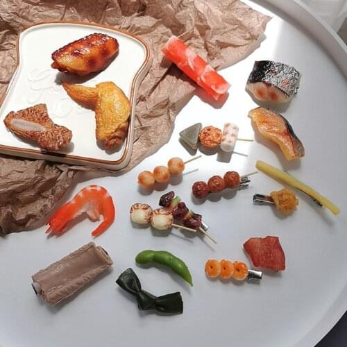 Food Hairpin Cookie Fried Chicken Vegetable Meatballs Shape Hairpin Cute Hair Headdress Accessories Headwear HairClip Funny Gift