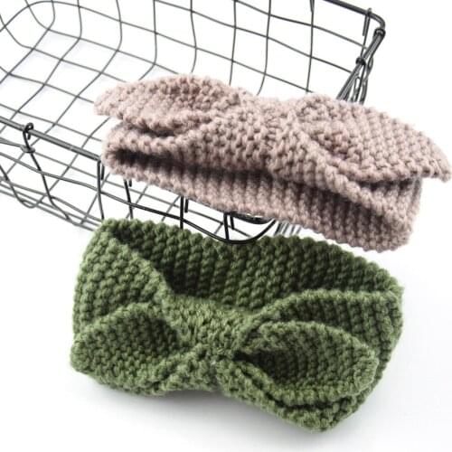 Knitted hairbands with a hundred tiaras Korean hundred with wide-edged knitted wool rabbit ears sweet Sen female tie headband