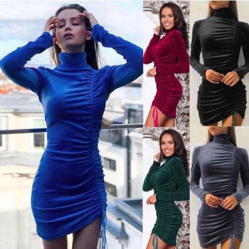 Dress Woman 2021 Sping & Autumn Turtleneck Vestidos Mujer Verano 2021 Dresses For Women Robe Femme Winter Basic Long Sleeve