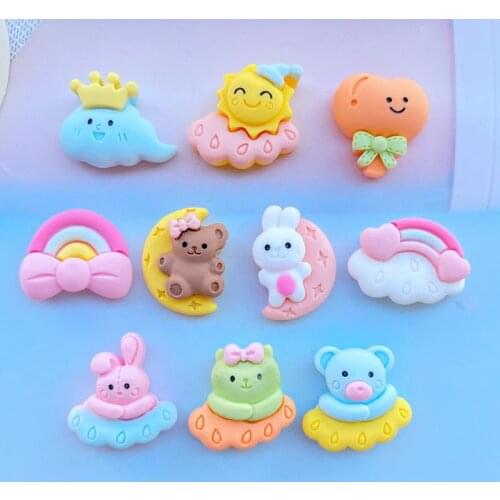 10/20Pcs Mini Cute Cartoon Animal FlatBack Resin Art Supply Decoration Charm Craft hair bow center Scrapbook Accessories