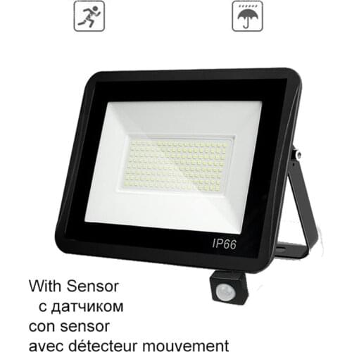 220V 10-100W LED FloodLight Spotlight Exterior Street wall reflector Lamp PIR Motion Sensor lamp Garden Light Waterproof Path Em