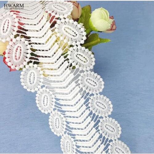 4yard 7.5cm white lace fabric trim wedding decoration cloth DIY New high-quality water-soluble lace hot-selling hollow milk silk