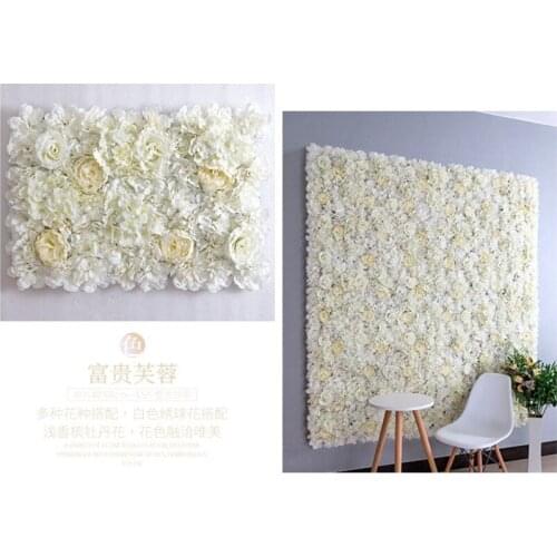 40X60cm Artificial Silk Flower Wall Panel White Flowers Hydrangea Wedding Decoration Wedding Party Backdrop Decor