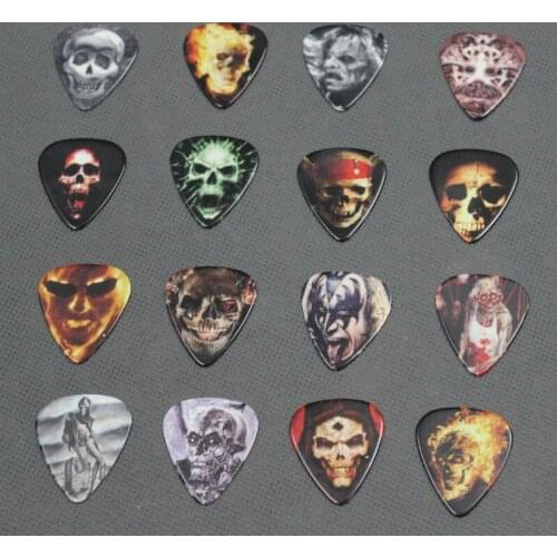 50pcs Skull Ghost Pattern Celluloid Acoustic Electric Guitar Picks Plectrums medium gauge