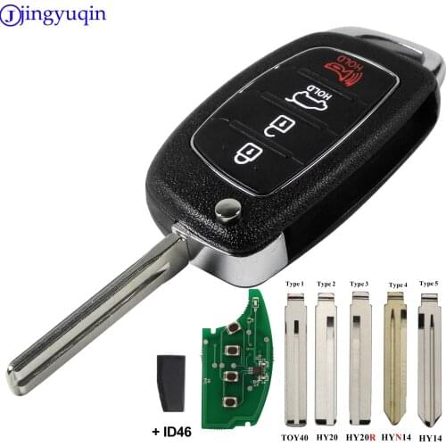 Jingyuqin 4B 433Mhz With id46 Car Key Board Control For Hyundai Solaris Accent Tucson l10 l20 l30 Kia Rio Ceed