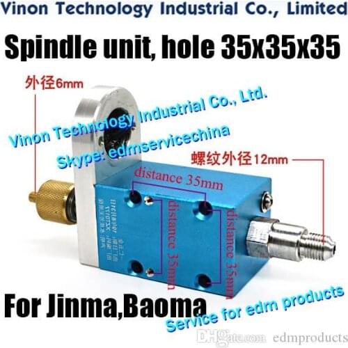 EDM Spindle unit (half tungsten steel sealing), hole distance 35x35x35mm for Jinma, Baoma
