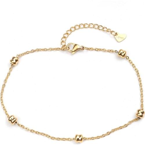 304 Stainless Steel Anklet Fashion on the leg Anklets Bracelet For Women Summer Beach Barefoot Jewelry 23.5cm long , 1 Piece