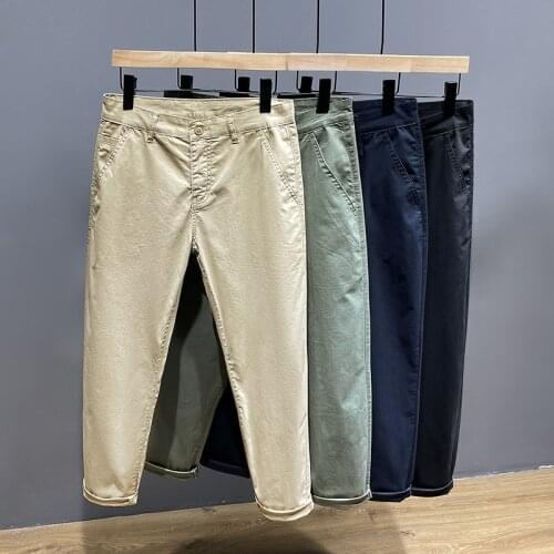 9114 Summer New Men Harem Pants Thin Casual Loose Fashion Daily Outdoor 4 Colors Optional Handsome Simple Ankle-Length Trouser