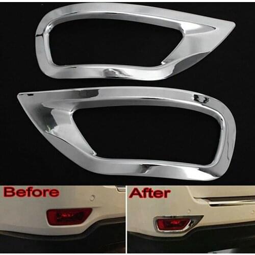 For Jeep Grand Cherokee 2011 2012 2013-2019 ABS Chrome Rear Reflector Fog Light Lamp Cover Trim Bezel Frame Car Styling