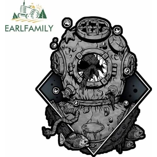 EARLFAMILY 13cm x 10.6cm For Diver Helmet Graffiti Car Sticker Windows Decal Anime Graphics Fashion Vinyl Material Decoration